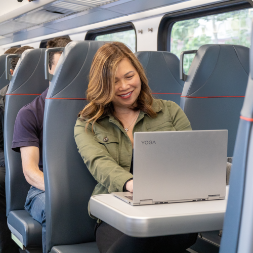 Commuter on the train